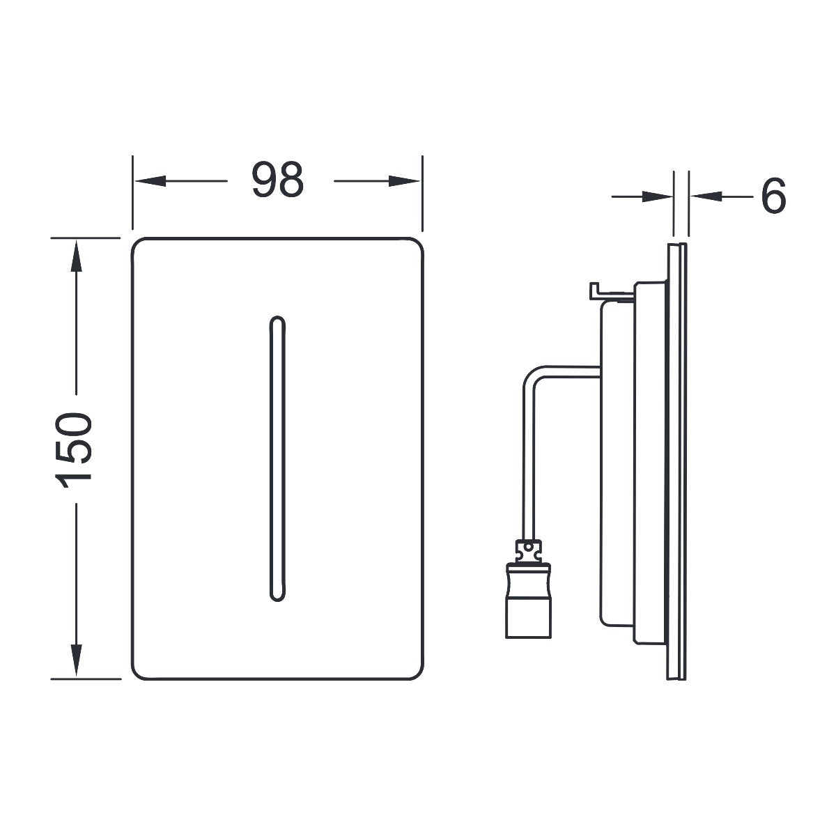 TECE TECEfilo-Solid sensorafdekking, Geborsteld rvs