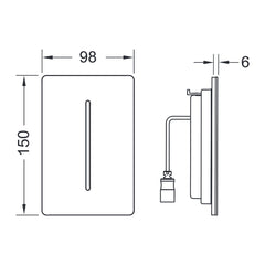 TECE TECEfilo-Solid sensorafdekking, Geborsteld rvs