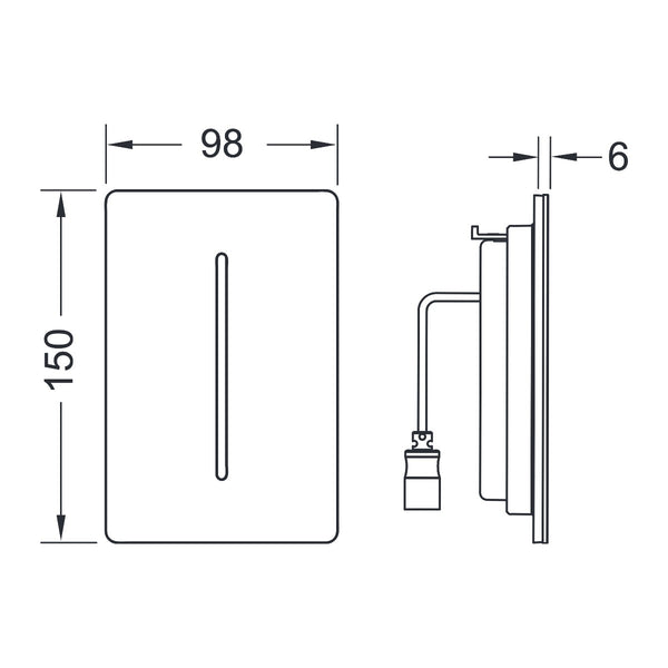 TECE TECEfilo-Solid sensorafdekking, Geborsteld rvs