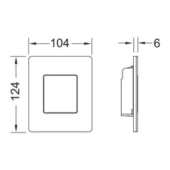 TECE TECEsolid urinoirbedieningsplaat incl. cartouche, Glanzend wit