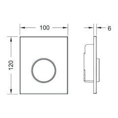 TECE urinal control panel, plastic, white