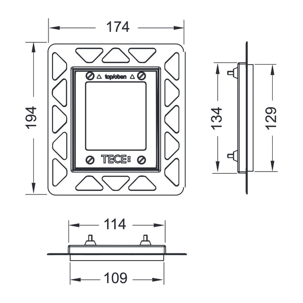 TECE flush-mounting frame, polished chrome