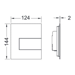 TECE TECEsquare urinoir-bedieningsplaat van metaal incl. cartouche, Glanzend wit