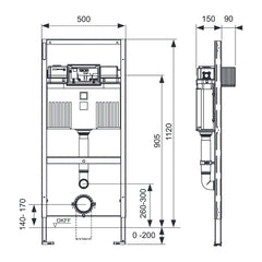 TECE TECEprofil WC-inbouwframe 