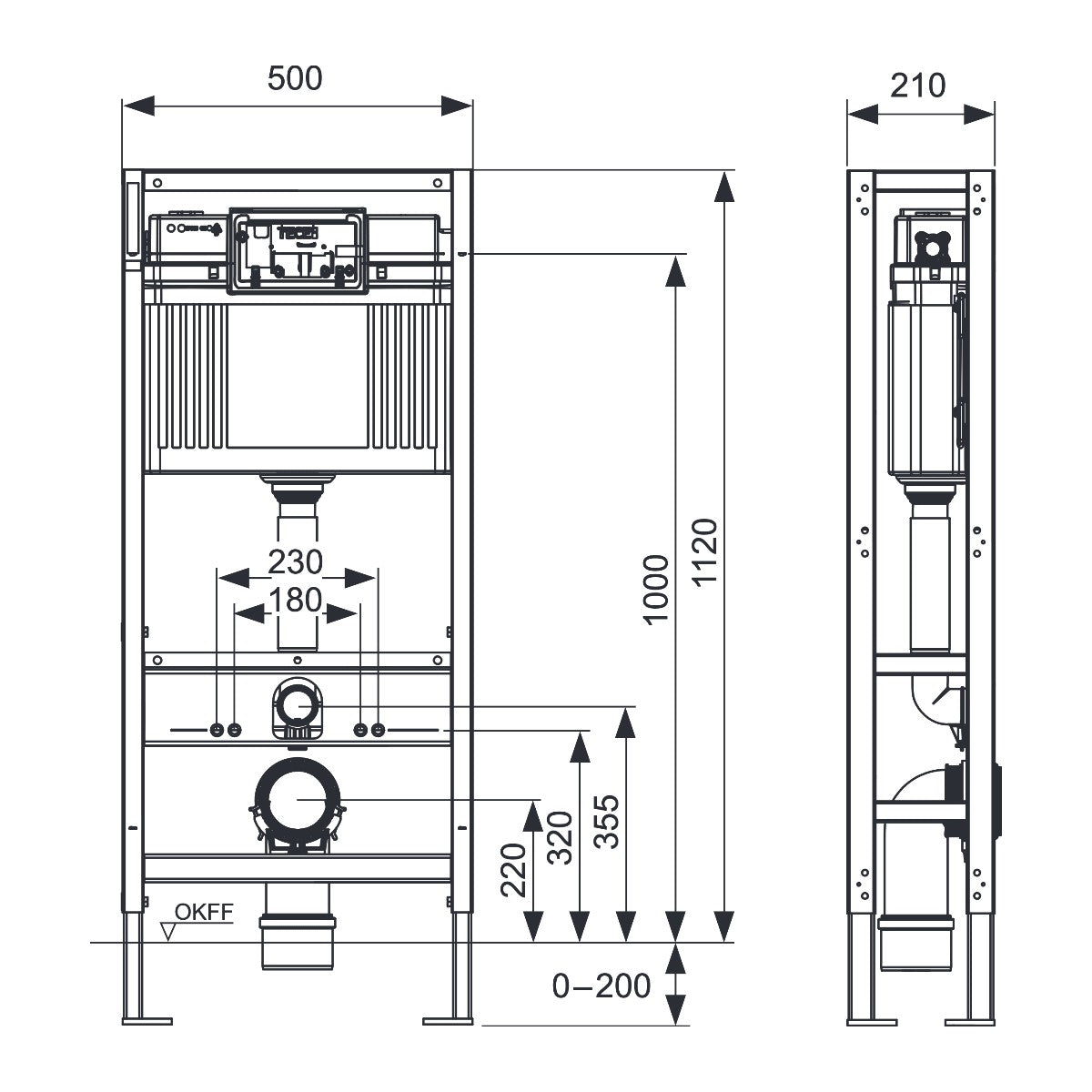 TECE TECEconstruct WC-inbouwframe 