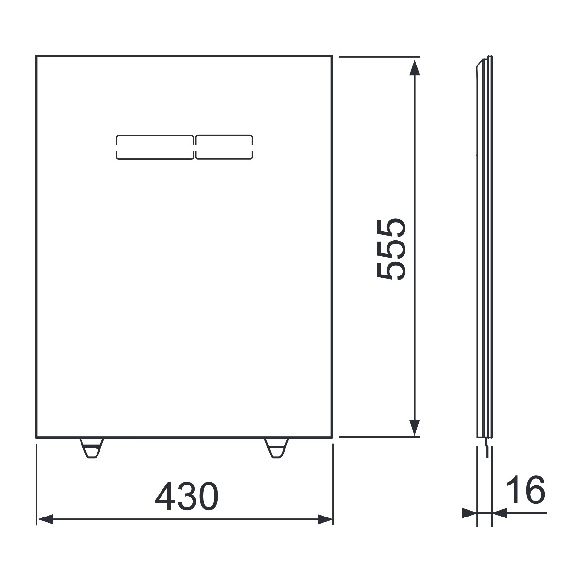 TECE TECElux bedieningsglasplaat met elektronische sen-Touch-bediening, Glas glanzend wit