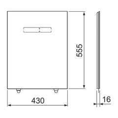 TECE TECElux bedieningsglasplaat met elektronische sen-Touch-bediening, Glas glanzend wit