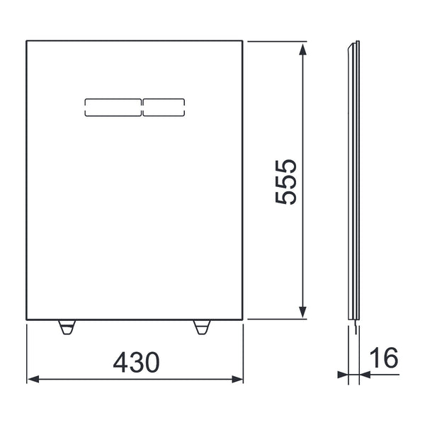 TECE TECElux bedieningsglasplaat met elektronische sen-Touch-bediening, Glas glanzend wit