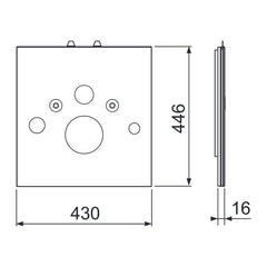 TECE TECElux bevestigingsglasplaat voor douche-WC (TOTO, Geberit), Glas glanzend zwart