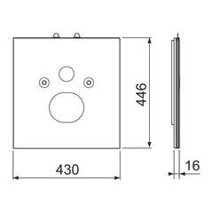 TECE TECElux bevestigingsglasplaat voor douche-WC (Duravit etc.), Glas glanzend wit