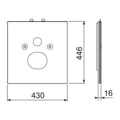 TECE TECElux bevestigingsglasplaat voor douche-WC (AquaClean Mera etc.), Glas glanzend wit