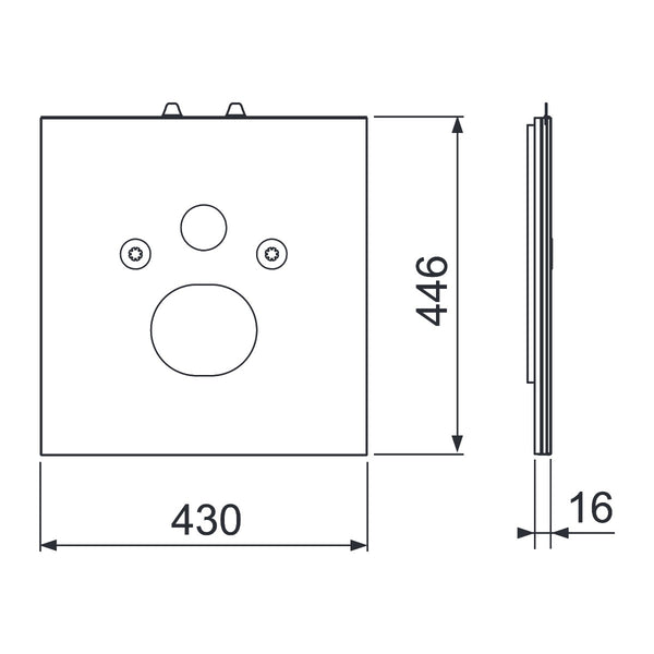 TECE TECElux bevestigingsglasplaat voor douche-WC (AquaClean Mera etc.), Glas glanzend wit