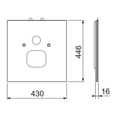 TECE TECElux bevestigingsglasplaat voor TECE-douche-WC's, Glas glanzend zwart