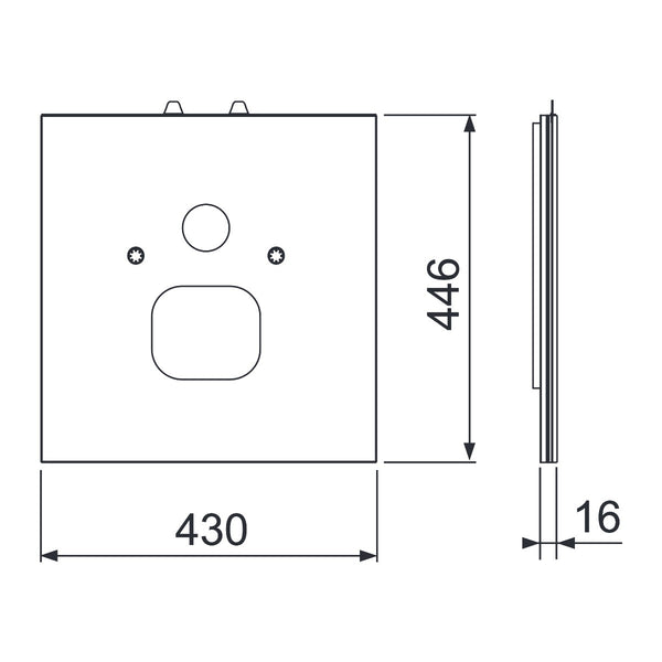TECE TECElux bevestigingsglasplaat voor TECE-douche-WC's, Glas glanzend wit