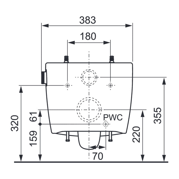 TECE TECEneo douche-WC, koud water, wit
