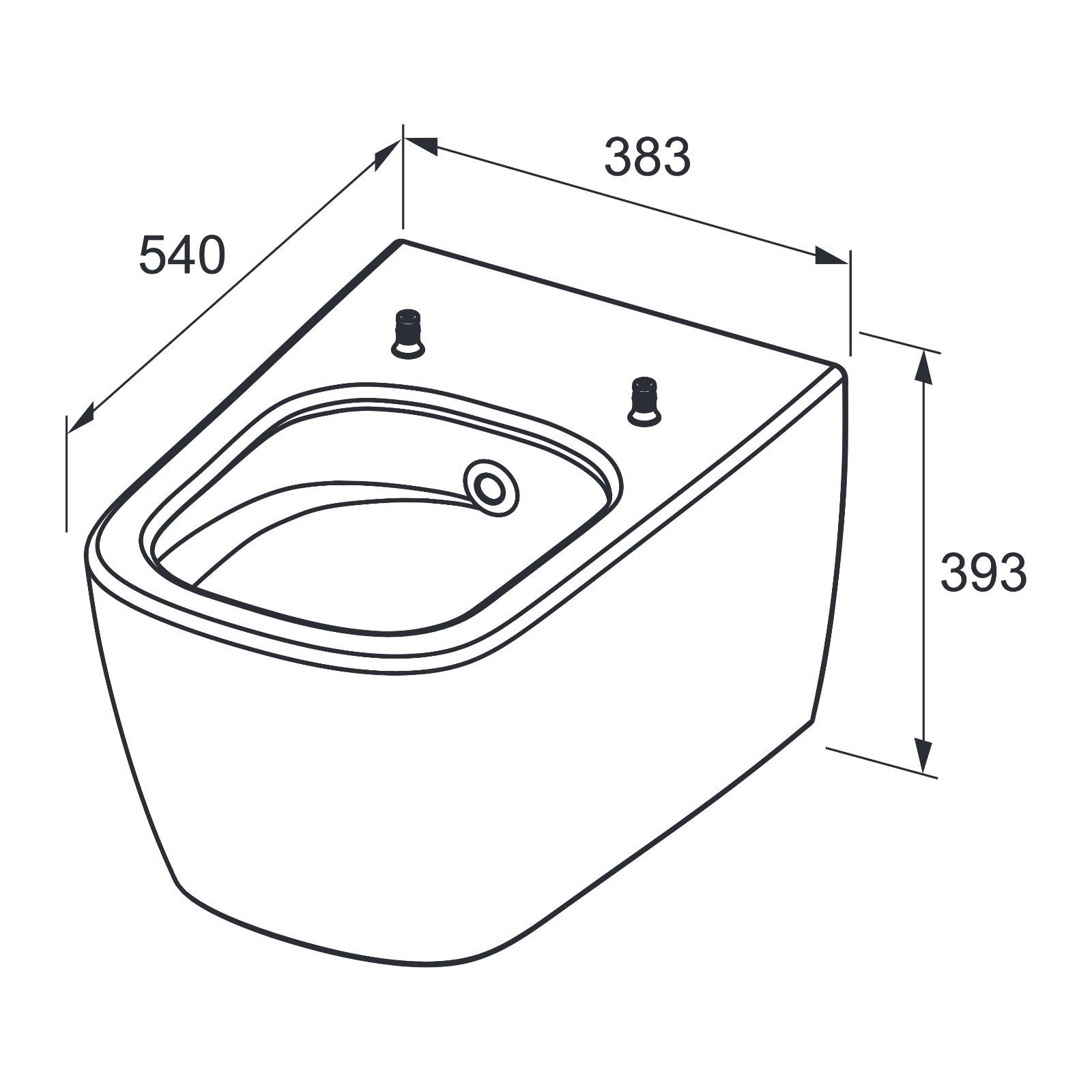 TECE TECEneo douche-WC, koud water, wit