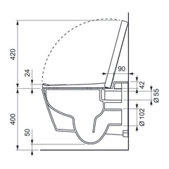 TECE TECEone set, warm en koud water en TECEneo/one (douche) WC-zitting met deksel 