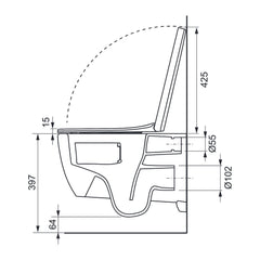 TECE TECEloft set, toilet keramiek met cycloonspoeling, inclusief zitting/deksel