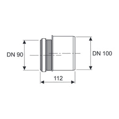 TECE WC-overgangsstuk DN 90/100, PVC