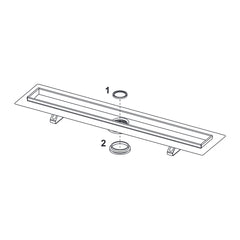 TECE TECEdrainline douchegoot, gekleurde coating, met Seal System afdichtingsband, Mat zwart, 1200 mm