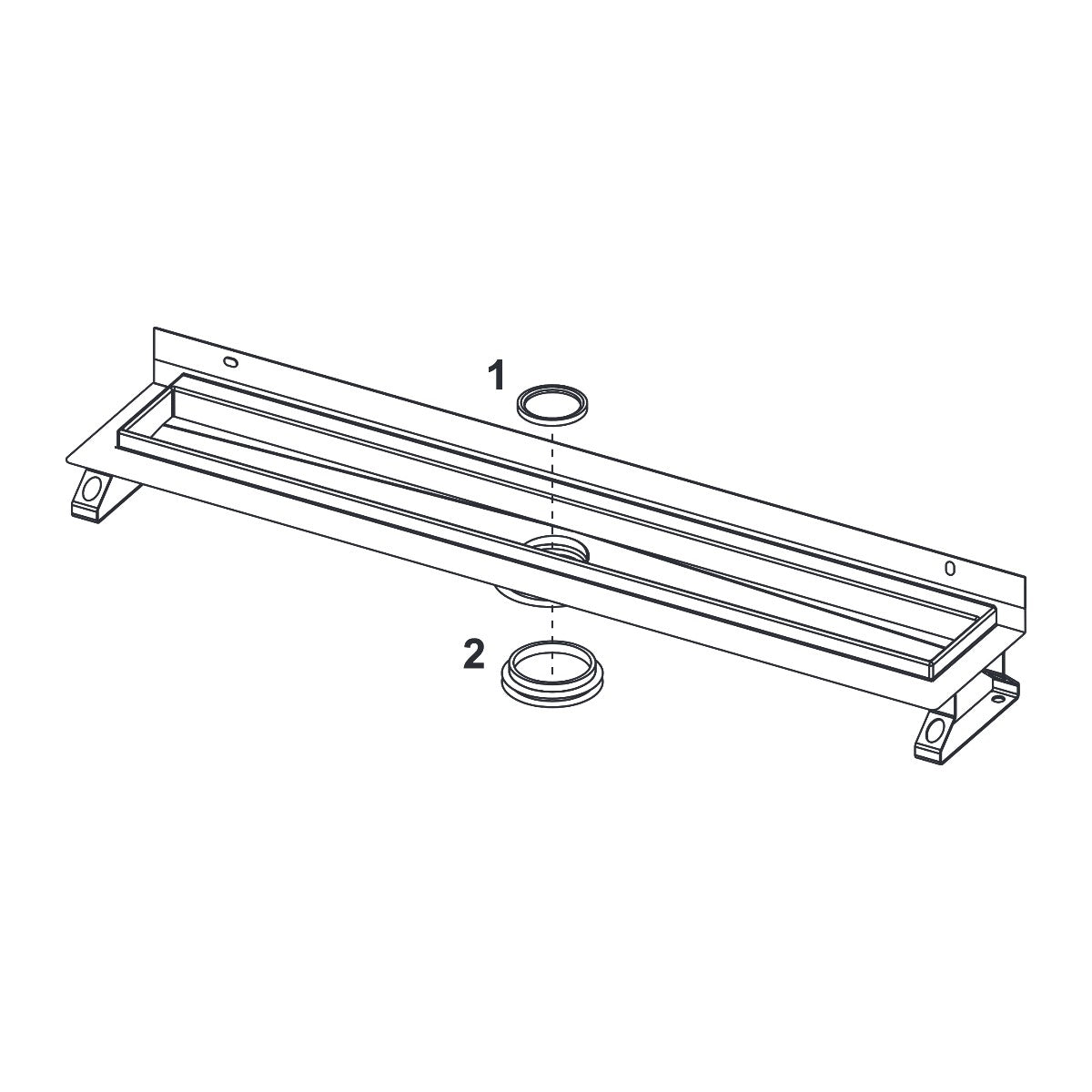 TECE TECEdrainline douchegoot met muurflens en Seal System afdichtingsband, 800 mm