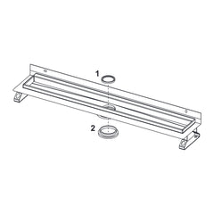 TECE TECEdrainline douchegoot met muurflens en Seal System afdichtingsband, 800 mm