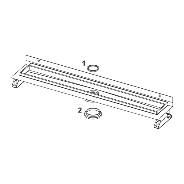 TECE Straight shower drain with wall flange and seal system sealing tape 800 mm