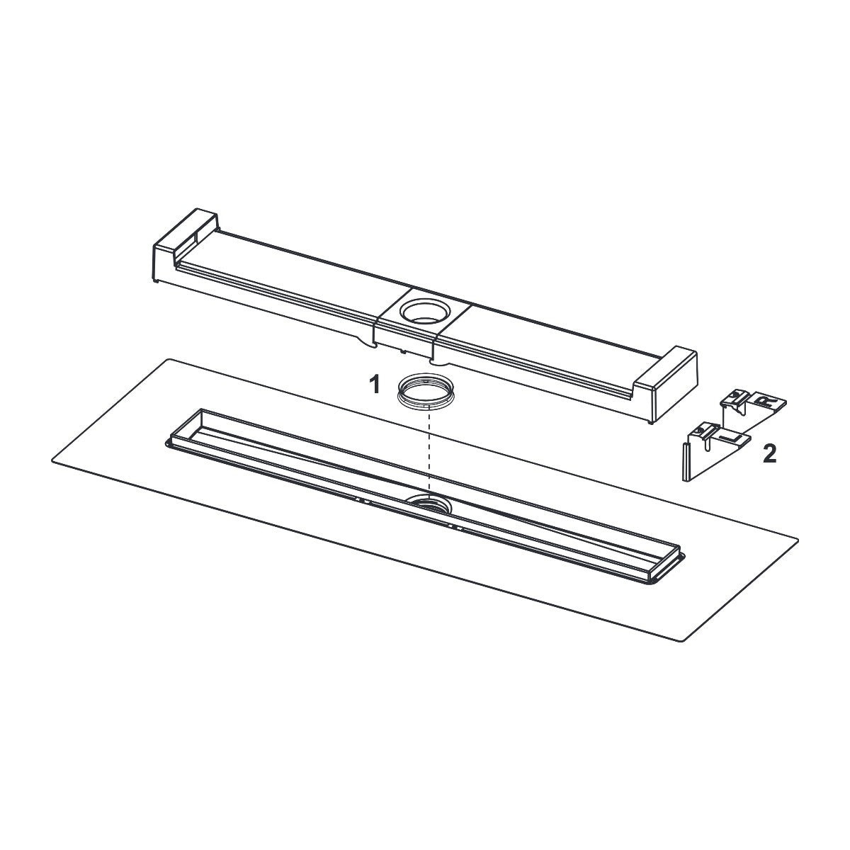 TECE TECEdrainline-Evo douchegoot, gekleurde coating, Mat wit, 700 mm