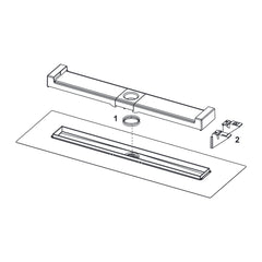 TECE TECEdrainline-Evo douchegoot, gekleurde coating, Mat wit, 700 mm