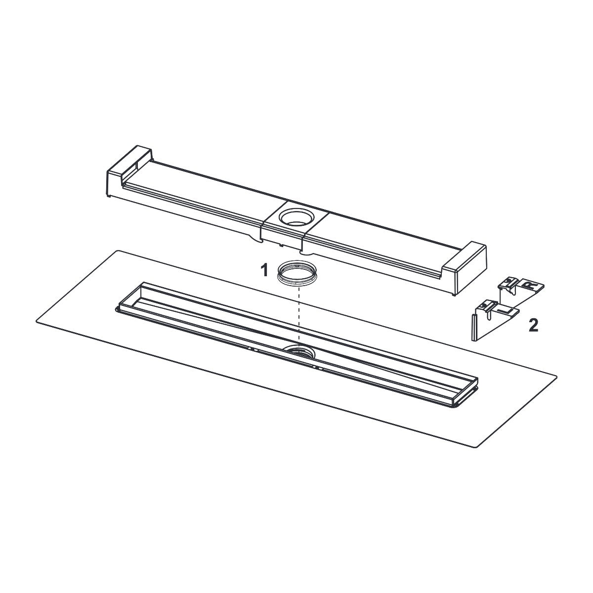 TECEdrainline - Evo shower drain with wall tile cover, 700 mm