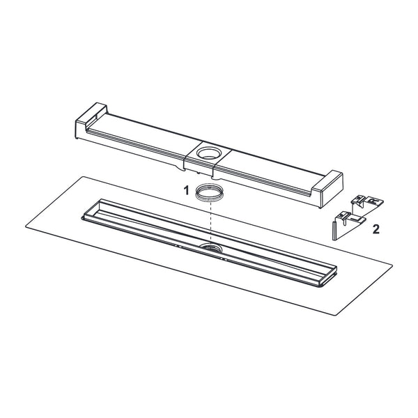 TECEdrainline - Evo shower drain with wall tile cover, 800 mm