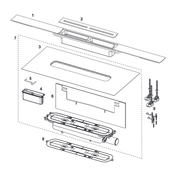 TECE TECEdrainprofile doucheprofielset met zwarte coating, Geborsteld zwart, 1000 mm