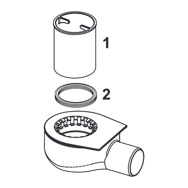 TECE Drain, minimum DN 50, horizontal drain