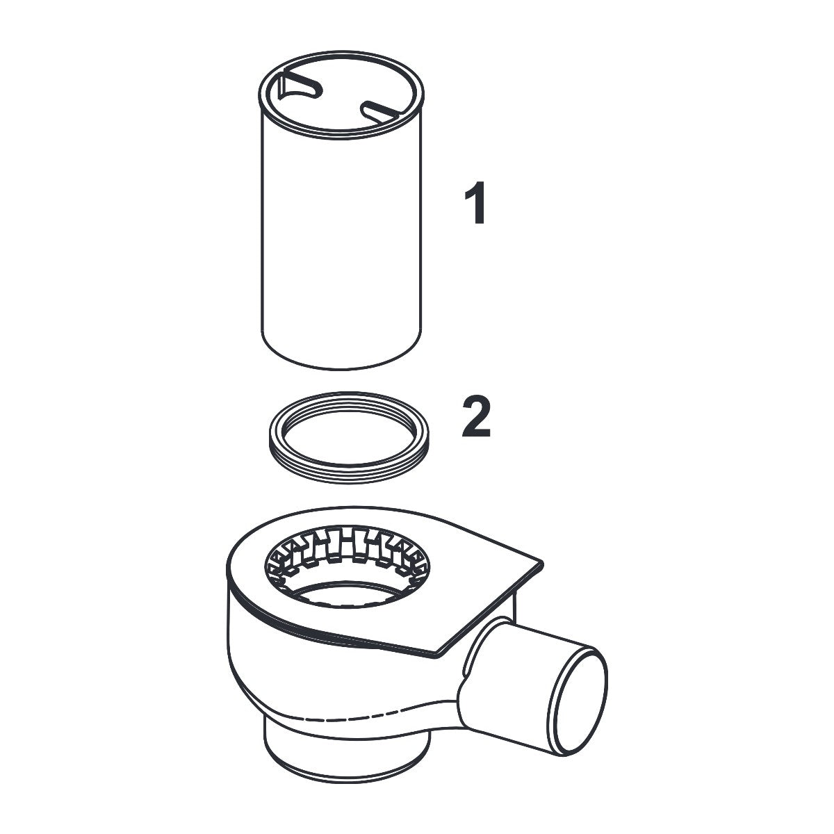 TECE Drain normal DN 50, horizontal drain