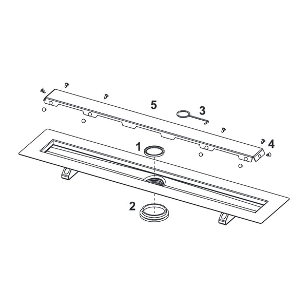 TECE Shower channel and grate stainless steel 