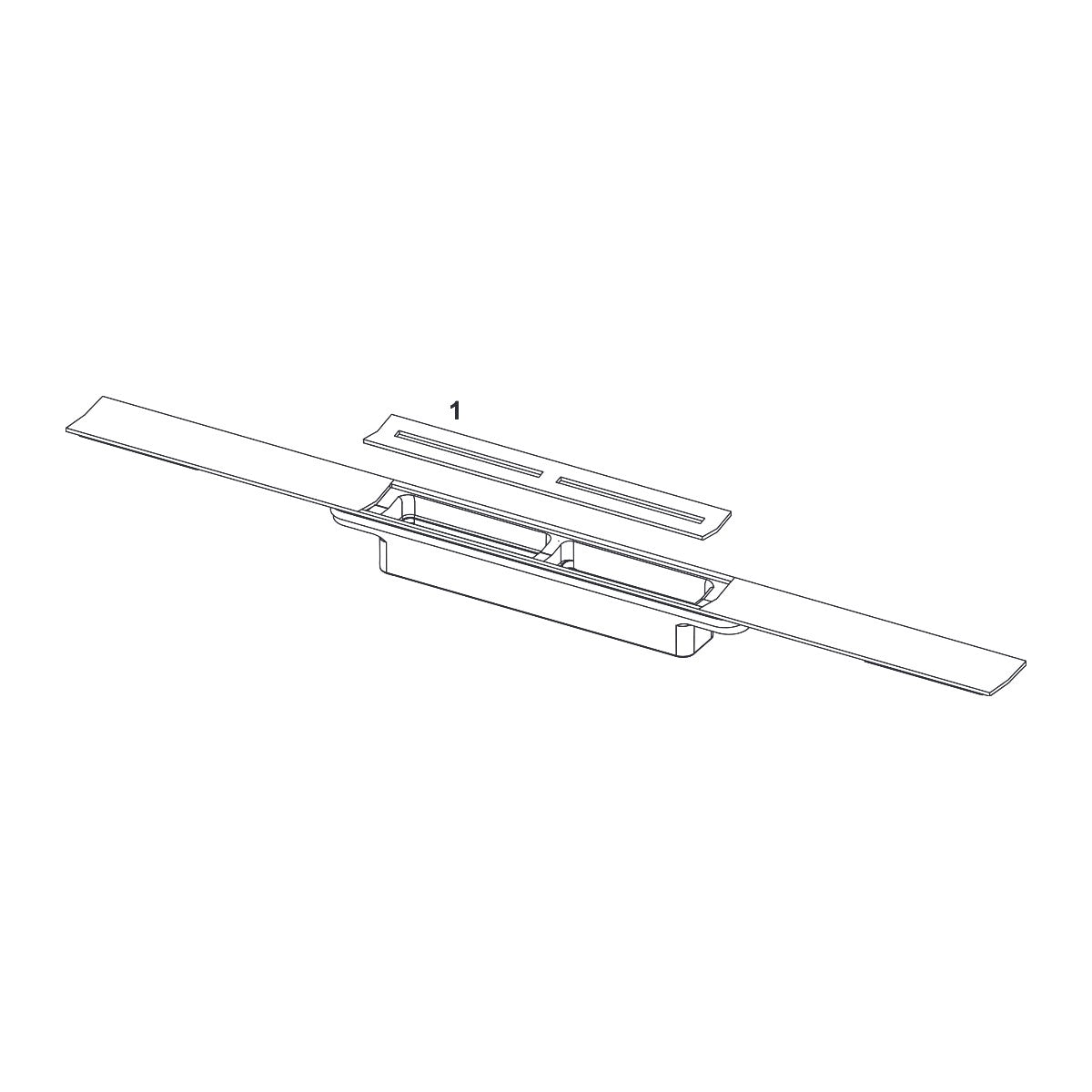 TECE TECEdrainprofile doucheprofiel met zwarte coating, Geborsteld zwart, 1600 mm