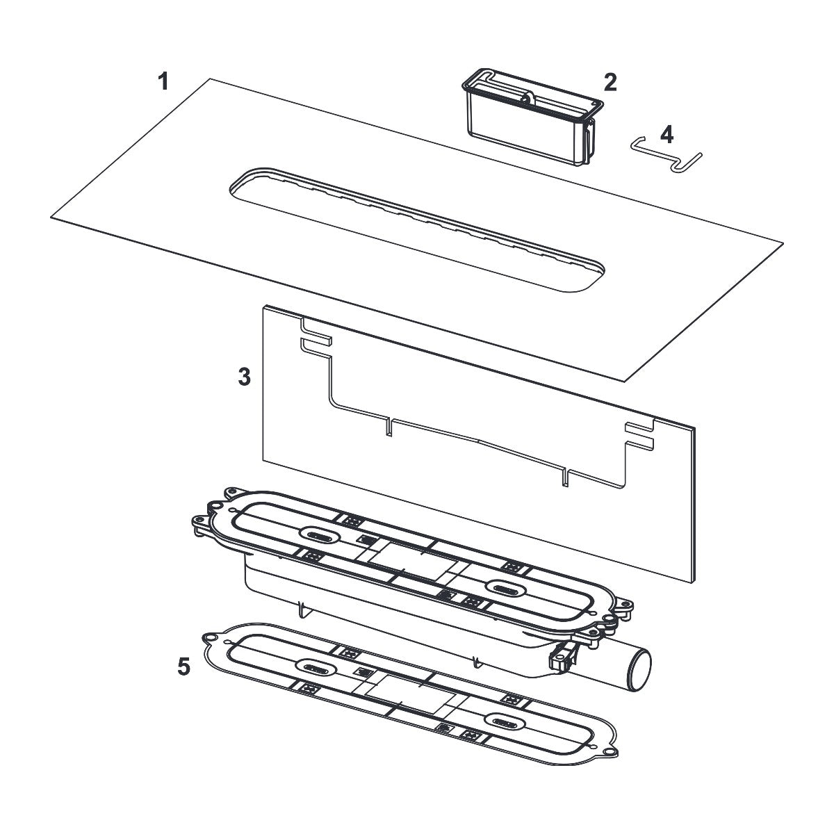 TECEdrainprofile low drain, DN 40, horizontal drain