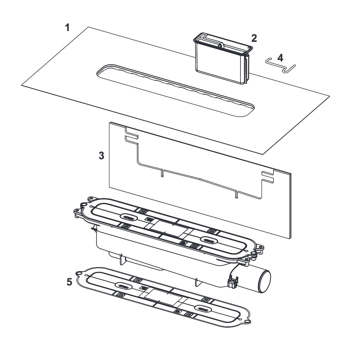 TECEdrainprofile normal drain, DN 50, horizontal drain