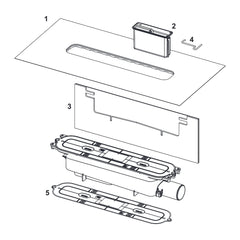 TECEdrainprofile normal drain, DN 50, horizontal drain