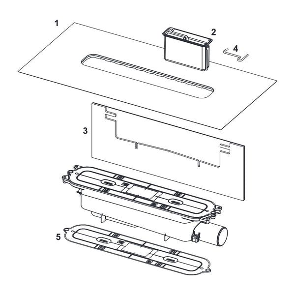 TECEdrainprofile normal drain, DN 50, horizontal drain