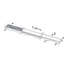 TECE TECEdrainline glasafdekking voor douchegoot, gesatineerd, Glas wit gesatineerd, 1500 mm