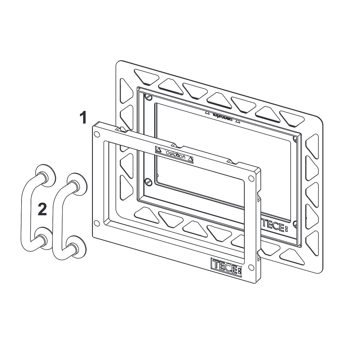 TECE toilet installation frame for flush mounting, white