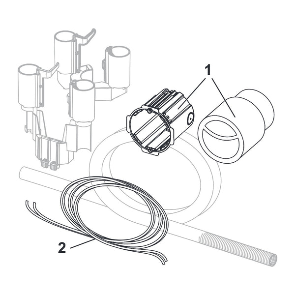 TECEflushpoint pneumatic remote flushing for Uni flushing cabinet, rough-in kit