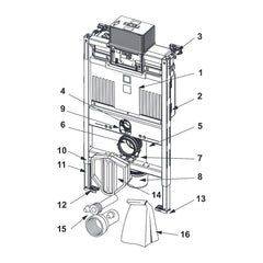 TECE TECEprofil WC-inbouwframe met Uni-reservoir, bouwhoogte 820 mm