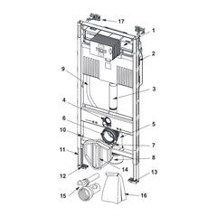 TECE TECEprofil WC-inbouwframe met Uni-reservoir, bouwhoogte 1120 mm