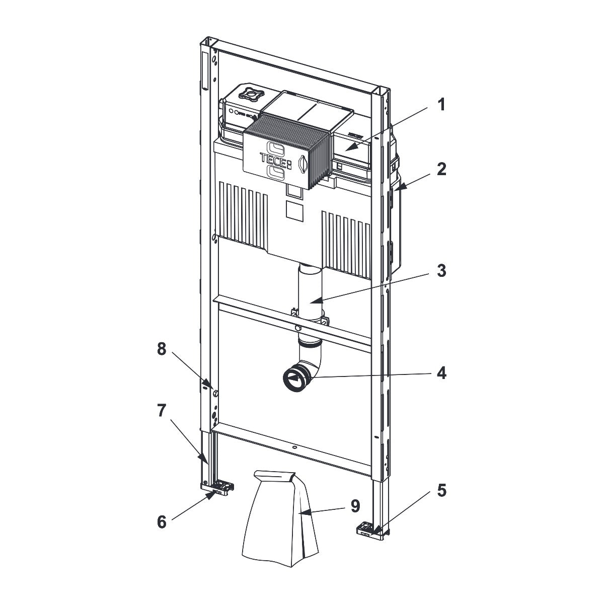 TECE TECEprofil WC-inbouwframe 