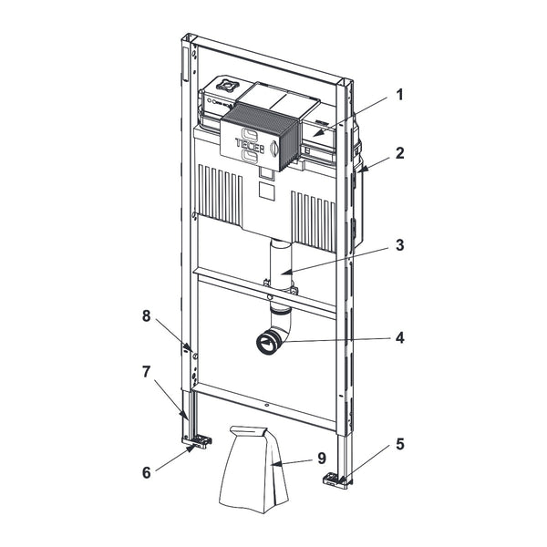 TECE TECEprofil WC-inbouwframe 