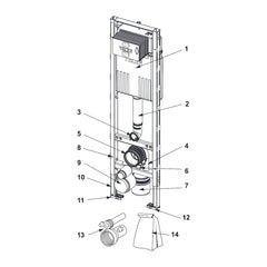 TECE TECEprofil WC-inbouwframe met Compact 320-reservoir, bouwhoogte 1120 mm