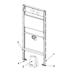TECE TECEprofil wastafel inbouwframe voor uitstortgootsteen, bouwhoogte 1120 mm