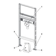 TECE TECEprofil wastafel-inbouwframe bouwhoogte 1120 mm met inbouwsifon
